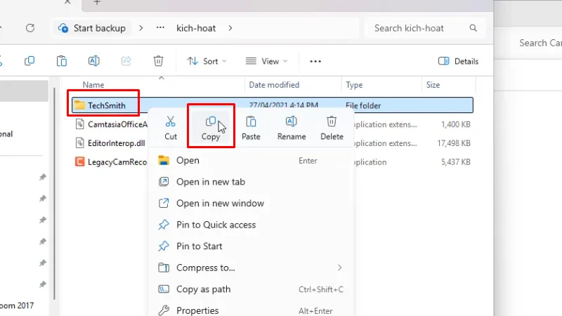 Camtasia 2021 Hướng Dẫn Chi Tiết Cách Cài 21 Copy thư mục TechSmith