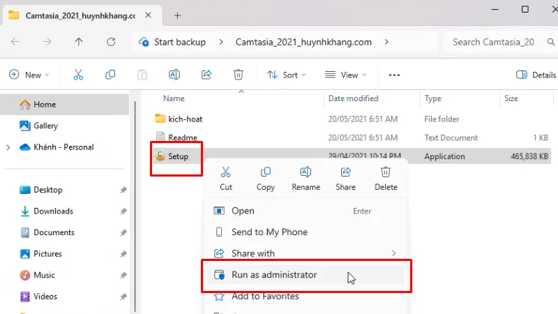 Camtasia 2021 Hướng Dẫn Chi Tiết Cách Cài 11 Chạy file cài đặt bằng quyền Admin