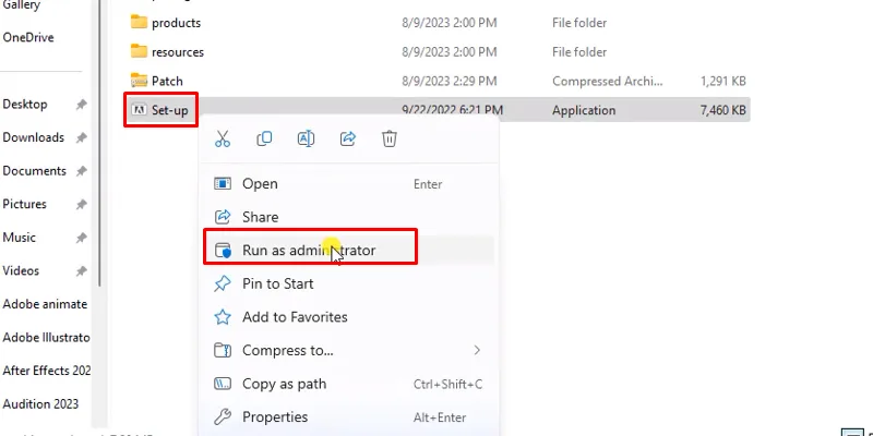 Tải Encoder 2023 Miễn Phí - Cài Đặt Nhanh Chóng 11 chuột phải file setup và chọn run as admin