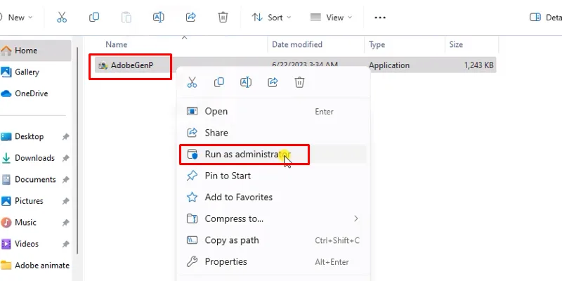 Lightroom 2023 Tải - Cài đặt Và Kích hoạt 16 chuột phải file AdobeGenP và chọn Run as admin