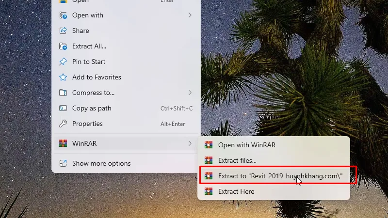 Giải nén phần mềm Revit 2019