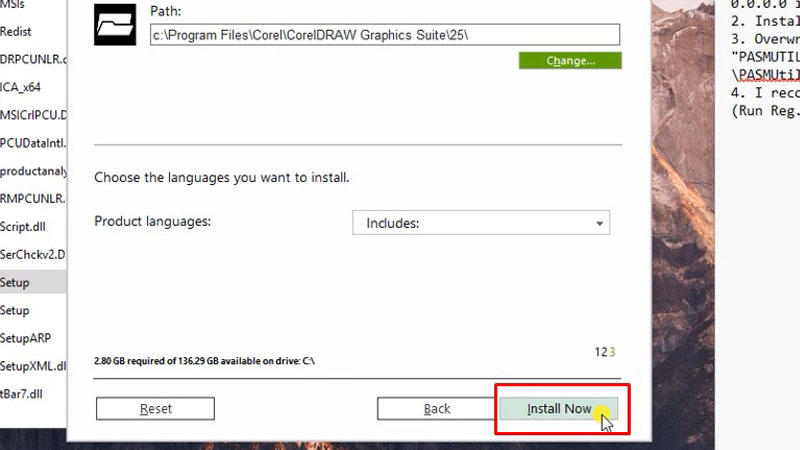 Nhấn Install Now để bắt đầu cài đặt Nhấn Install Now